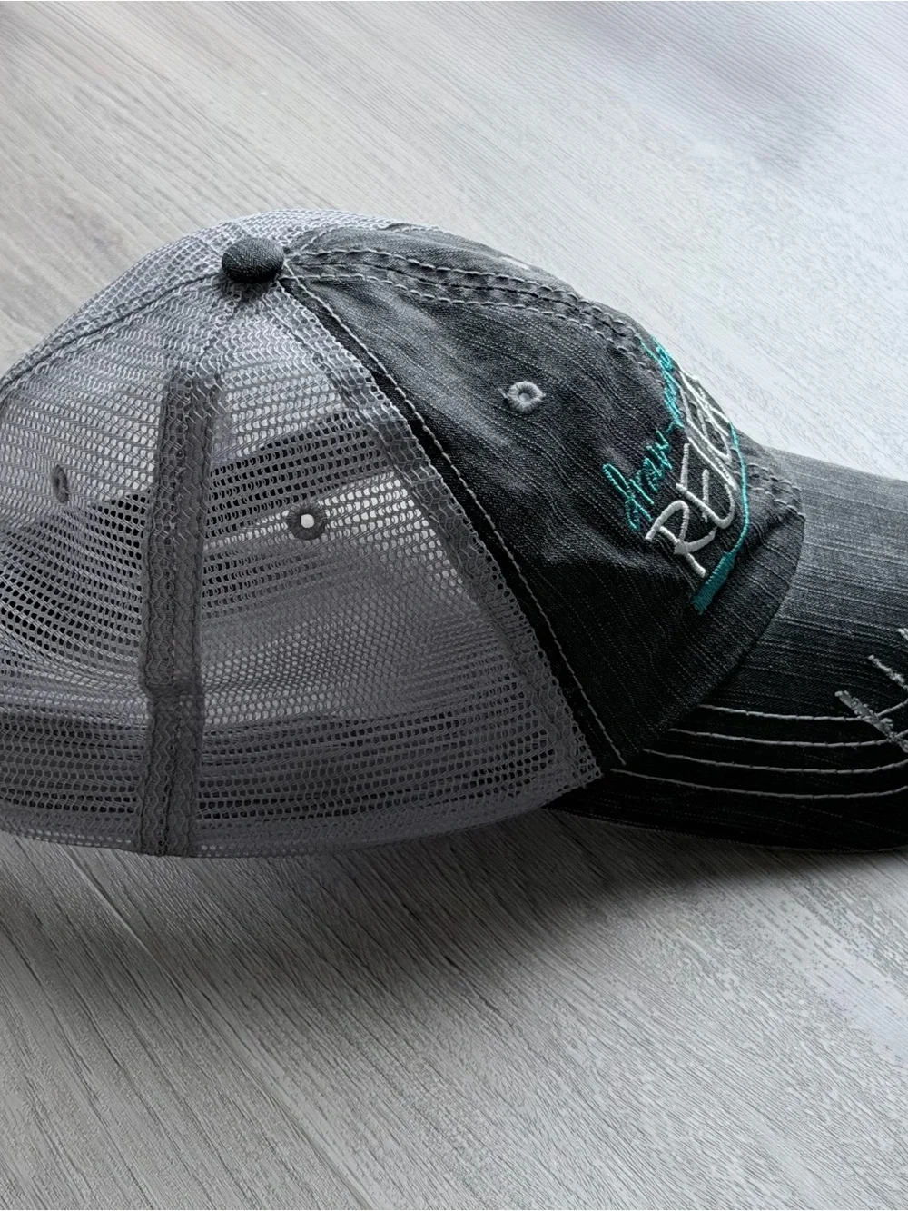 Archery Baseball Hat Cap - Gray & Teal (OS)